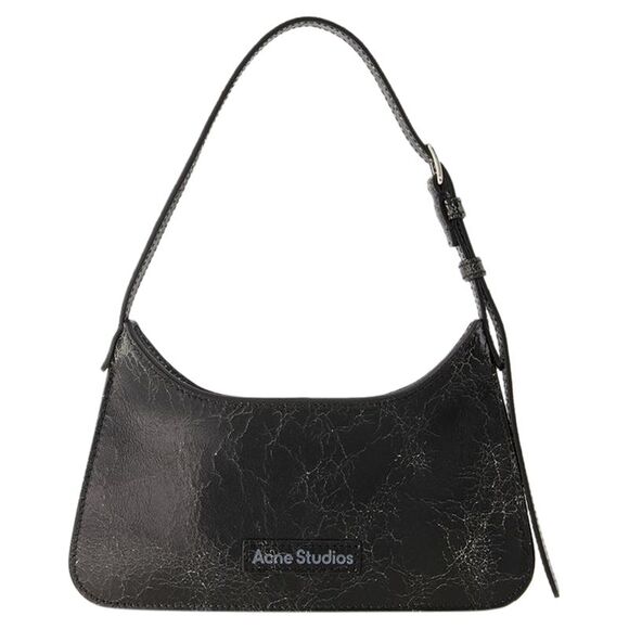 Platt Micro Crackle Hobo Bag - Acne Studios - Leather - Black - Picture 1 of 4